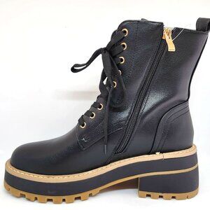 Aqua-Flex Women's Black Smooth Waterproof Boot W/Laces & Zipper Size 8 & 9